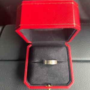 Cartier love ring and certificate and slips is available